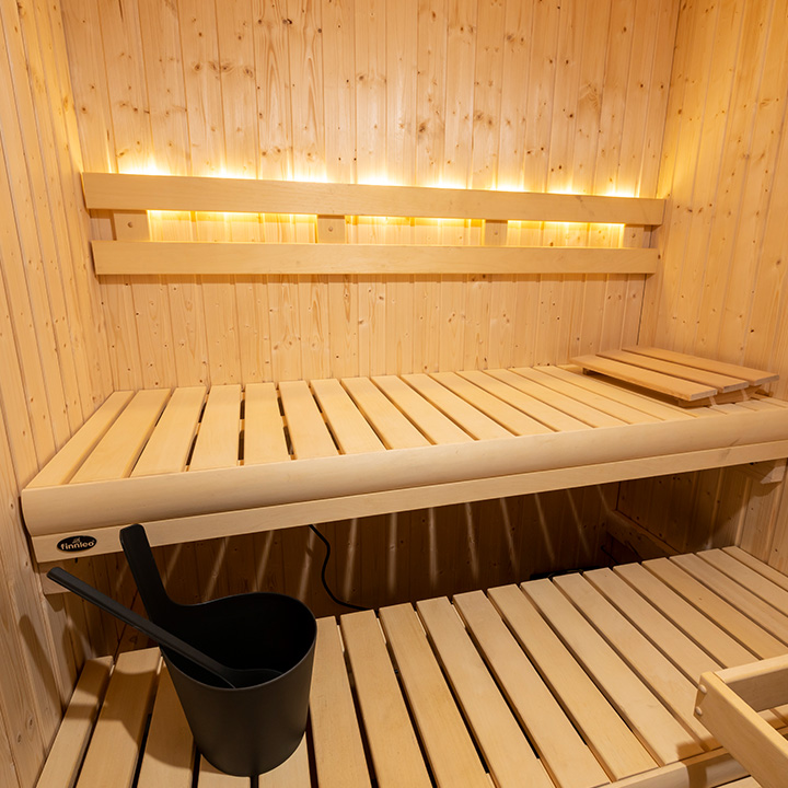 Inside view of the bench on the NorthStar Outdoor 56 Sauna