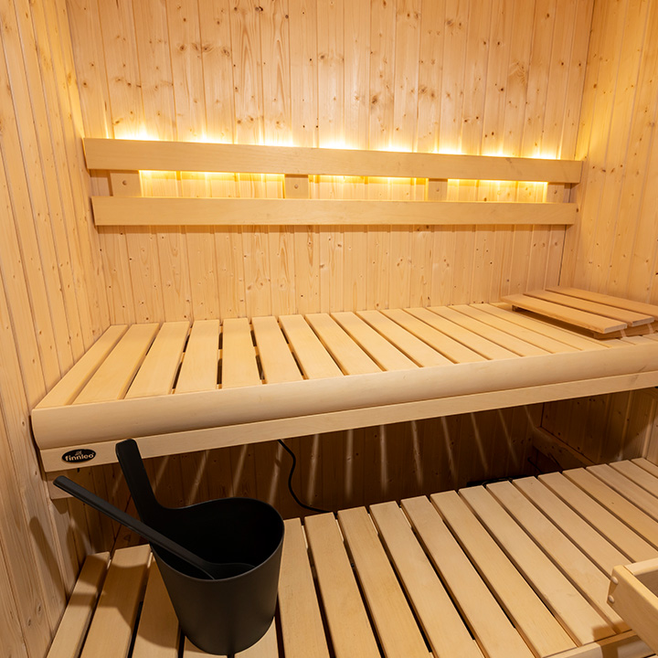 Image of the two benches inside the NorthStar Indoor Sauna 56