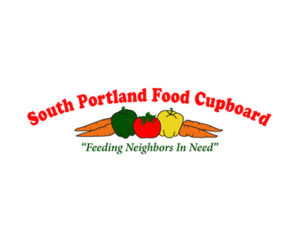 South Portland Food Cupboard logo with the words "Feeding neighbors in need"
