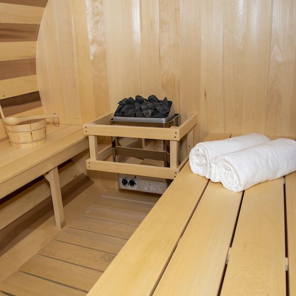 Interior barrel sauna